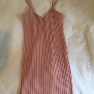 Pink ribbed dress